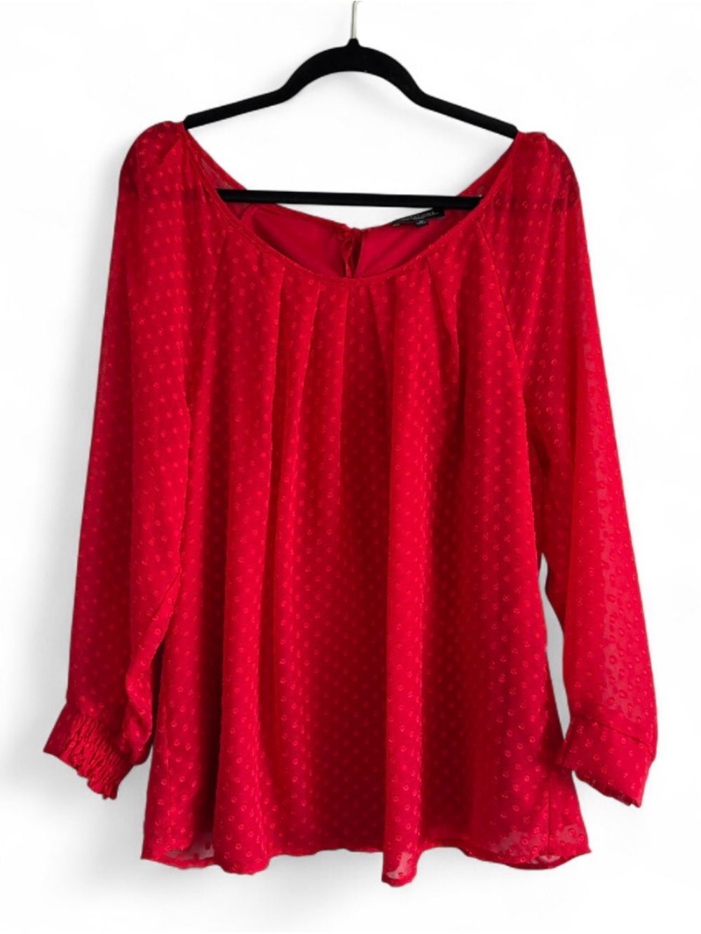 Notations Red Long Sleeve Scoop Neck Tunic